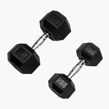 KG Rubber Hex Dumbbells - Pairs